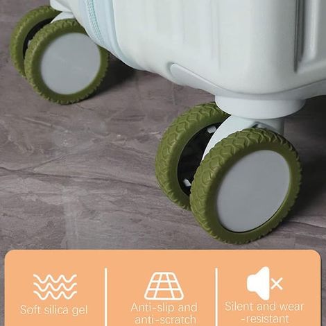 Bagagehjulsskydd Silicone Tyst Skyddsfodral pour sac à main pour la fête 8 spinnerhjul Militärgrön Militärgrön 8st Military Green 8pcs
