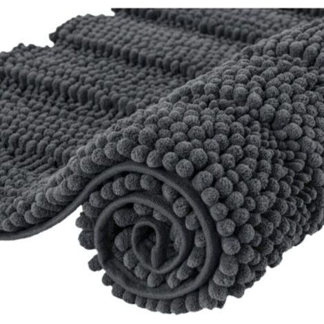 40×60cm, Gris Tapis de Bain Extra Absorbant Tapis pour Sortie de Douche en Microfibre Chenille Lavable en Machine (1/5)