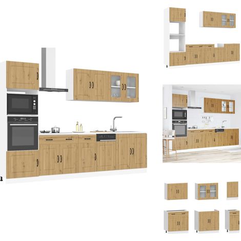 7-tlg. Küchenschrank-Set Kalmar Artisan-Eiche Holzwerkstoff - Küchenschrank-Set - Küchenschrank-Sets - Küchenzeile Einbauküche - Küchenschrank (1/5)