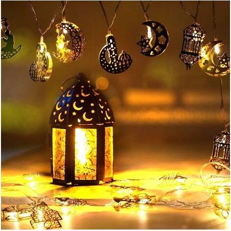 9,8Ft Guirlande Lumineuse Ramadan, 20 LEDS Ajustable Decoration Ramadan 2023 Guirlande avec Batterie pour Moubarak, Deco Ramadan Aid Moubarak pour Balcons, Chambre à Coucher,Extérieur de Fête (1/5)