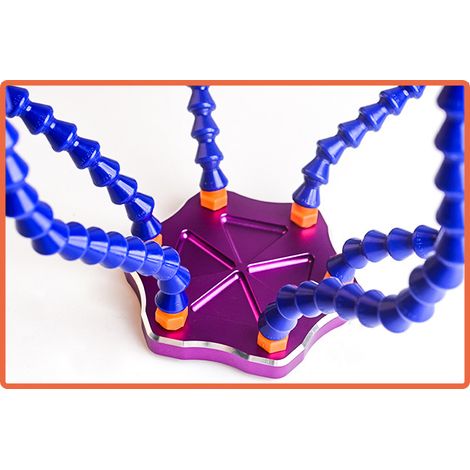 Support multifonctionnel, support mains libres pour l'électronique et les travaux de soudage Bras de suspension flexible à 6 bras, Violet MNS (1/4)