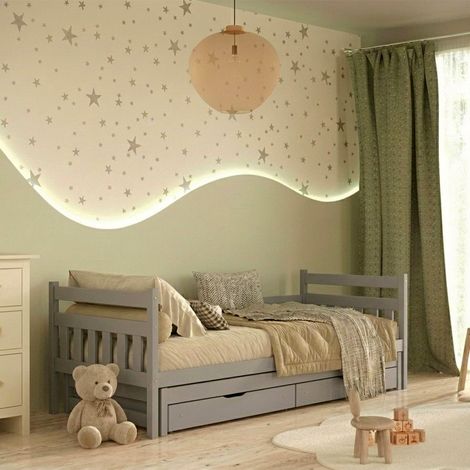 Cama nido 90x200 con somieres y cajones incluidos David Gris