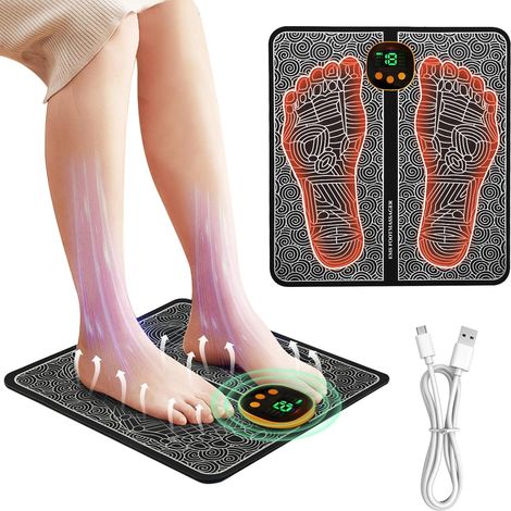 Appareil De Massage EMS Pour Les Pieds, Massager Portable Pliable, 8 Modes Et 19 Intensités, Soulage Les Courbatures Musculaires, Favorise La Circulation Sanguine (1/5)