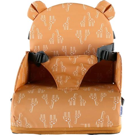 Rehausseur Ocre Bébé de 9 mois à 3 ans Chaise Enfant avec Dossier et Coussin Léger, Pliable et Nomade Harnais, Sécurité Imperméable, Déhoussable et Lavable Max 13 kg Idéal Voyage (1/5)