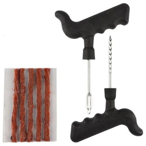Sollbry kit de Reparation avec mèches pour Pneu,pour crevaison de pneus de Voiture/camionnette.etc - Kit de réparation + Recharge Automobile (kit avec 10 meches) (1/4)