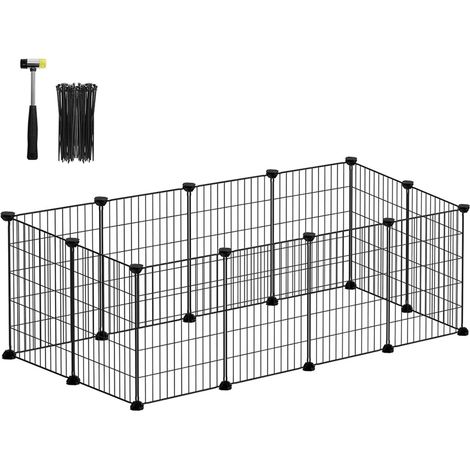 Recinto modular para animales pequeños jaula de interior mazo de goma incluido cobaya conejo fácil montaje 143 x 73 x 46 cm negro 120005396 (1/5)