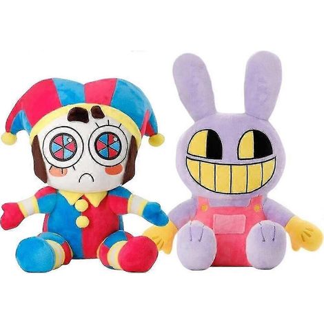 Peluche Cirque Numérique, les adorables peluches Pomni et Jax, nouvelles peluches Cirque Numérique, coussins cadeaux à l'effigie du dessin animé (lot de 2) - yvan (1/5)