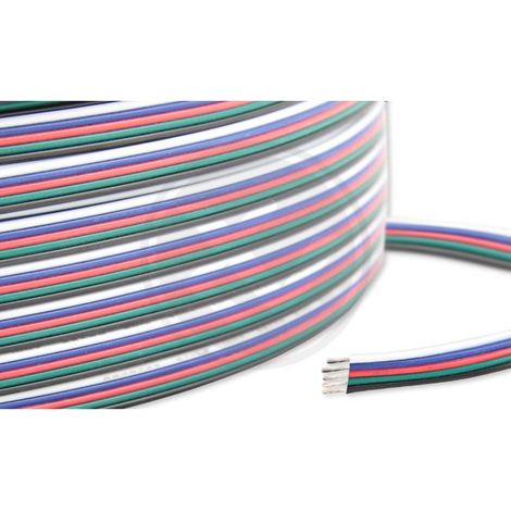 Cable plano para tiras LED RGBW, de 5 hilos, varios colores, 1 m (1/5)