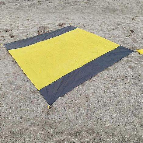 Tapis de camping bleu imperméable et résistant à l'humidité, tapis de plage pliable pour pelouse, tapis de pique-nique (1/5)