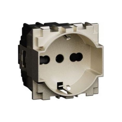 BTicino Living NOW Presa CHAMPAGNE 2P+T 10/16A 250Vac Unel Schuko - KC4140A16