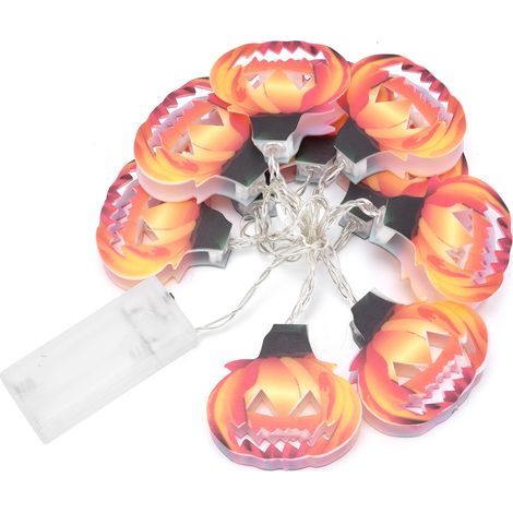 Guirlande lumineuse citrouille creuse à 10 LED, décoration intérieure et extérieure pour Halloween, fêtes et festivals, lumière chaude (1/5)