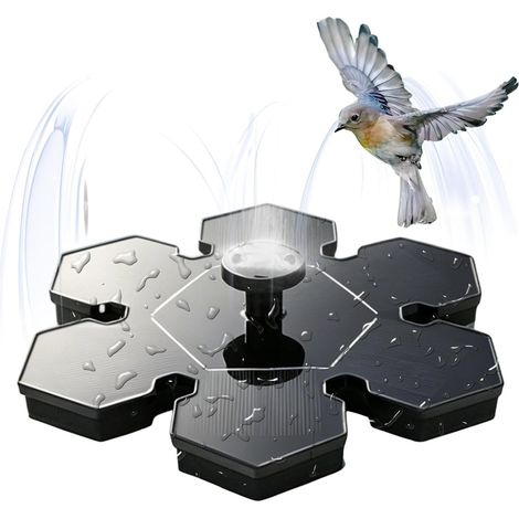 Fontaines solaires pour Bains d'oiseaux - Pompe à gicleur réglable et Portable,Arroseur Solaire pour Bain d'oiseaux  pour l'extérieur et Jardin Bassin étang Eau Poissons colibris Femme Homme