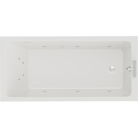 Slim Edge 1700mm x 800mm 12 Jet Chrome Flat Jet Single Ended Whirlpool Bath (1/5)