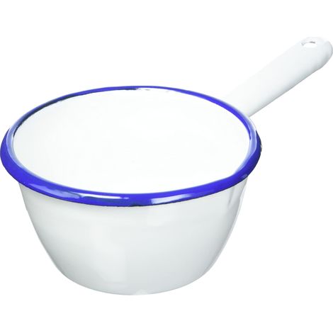 ibili casseruola conica smaltata bianca bordura blu 12 cm (1/4)
