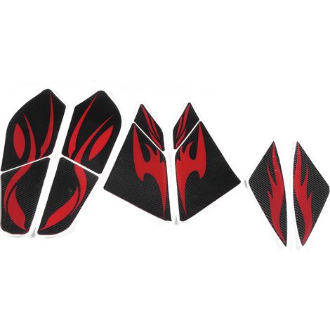 10 autocollants réservoir moto flancs carbone compatibles Honda PCX125 150 2018 2019 rouge motif (1/5)