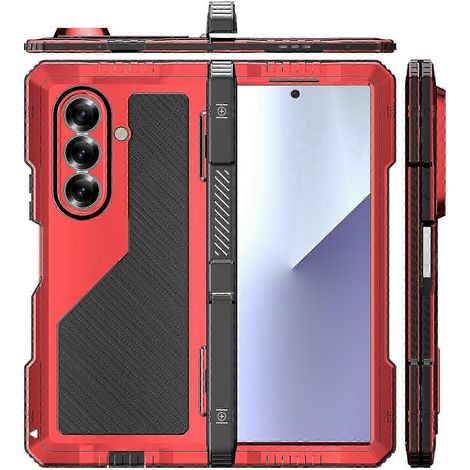 Étui de protection pour Samsung Galaxy Z Fold7 5G - Coque en métal rouge (1/4)