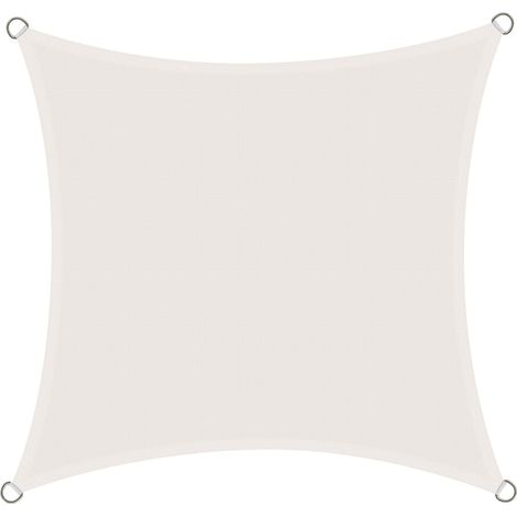 Toile d'ombrage carrée imperméable 3 x 4 m, résistante à l'eau, en PES, offrant une protection UV à 98 %, pour terrasse, jardin ou pergola, couleur crème. (1/5)