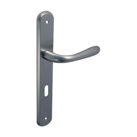 MANIGLIA GOCCIA CROMO PLACCA FORO PATENT - ZAMA CROMO SATINATA Q8 I.MM 70 CF=PZ 2- 1 confezioni