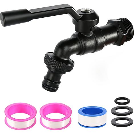 Robinet Jardin - 1 Unité - Laiton Noir - Antigel Étanche - Maison Extérieur - 3/4 Pouces (1/5)