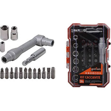 TrAdE Shop Traesio - Kit Cacciavite Multiuso 30 Pz Fai Da Te Magnetico Teste Intercambiabili 92189 -