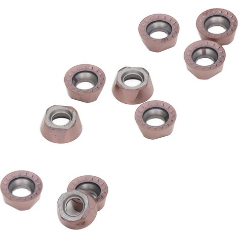 10 plaquettes de coupe rondes en carbure pour tour CNC DIY, tournage du bois, revêtement en carbure de bronze (RPMT10T3MOE-JS) (1/5)