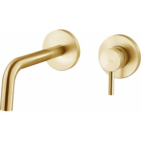 Honey Gold gebürstet Unterputz-Waschtischbatterie mit Auslauf (123 mm) Serie Paffoni Light LIG104HGSP70  Messing - Honey Gold Spazzolato