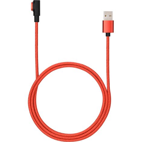 Câble de charge rapide en nylon pour iOS/Android/Type-C, fil de données rouge (1/3)