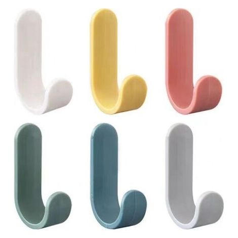 12 Pièces Crochets Colorés Auto Adhésifs, Crochets Muraux Auto Adhésifs Pour Salle De Bain Porte Serviettes De Toilette Cuisine Bureau Porte Manteaux Crochets À Serviettes Pour Enfants (1/5)