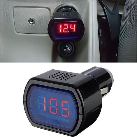 12V-24V LED-Spannungsmesser für Zigarettenanzünderstecker, Elektriktester für Auto, automatisches digitales Voltmeter für Batterie und Boot (1/5)