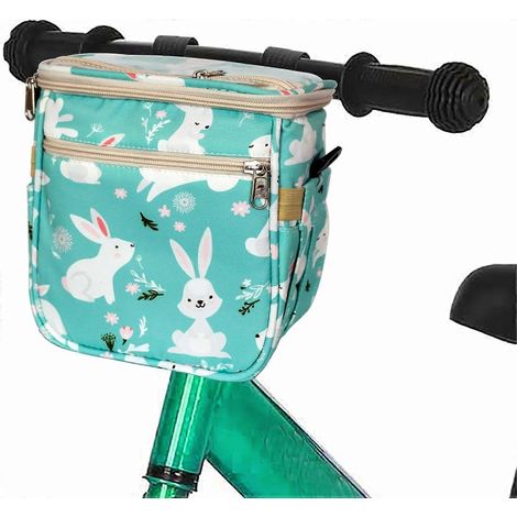 Organisateur de guidon pour vélo, accessoire de décoration avant pour vélo d'enfant, compatible avec draisienne, tricycle, trottinette (motif lapin) (1/5)