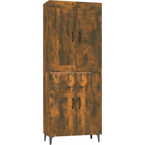 Highboard Räuchereiche 70x34x180 cm Holzwerkstoff vidaXL (1/5)