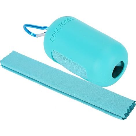 Serviette de douche rafraîchissante portable en microfibre à séchage rapide pour les voyages, le sport et le camping en plein air (bleue) (1/5)