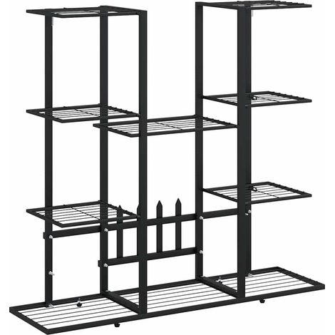 vidaXL Portafiori 94,5x25x89 cm Ferro Nero