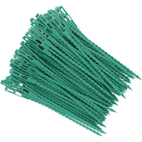 Attaches réglables pour plantes, Lien en Plastique,Attache Jardin,pour vertes plantes et arbustes Jardinage Bricolage,100pcs (1/4)