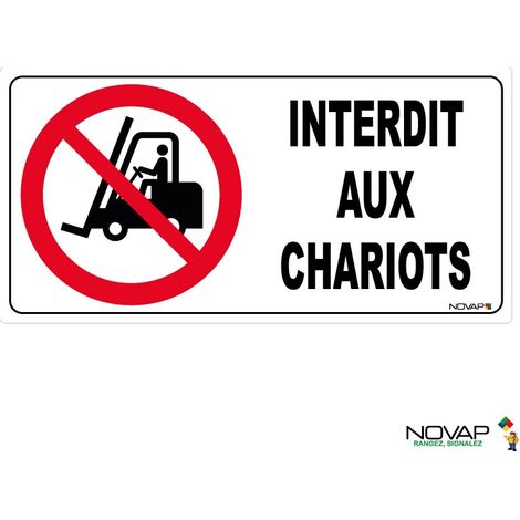 Panneau interdit aux chariots pour sol - 960x480 mm - 4007168