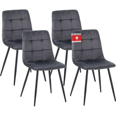 Albatros Esszimmerstühle 4er Set BORA Anthrazit - Komfortabler Polsterstuhl für Modernes und Stilvolles Design am Esstisch - Küchenstuhl oder Stuhl Esszimmer mit hoher Belastbarkeit bis 110kg