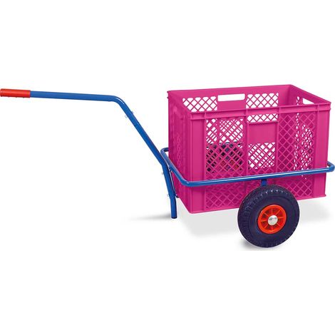 BRB Handwagen mit Kunststoffkorb, H 410 mm, pink, LxBxH 1250x640x660 mm, Tragkraft 200 kg (1/2)
