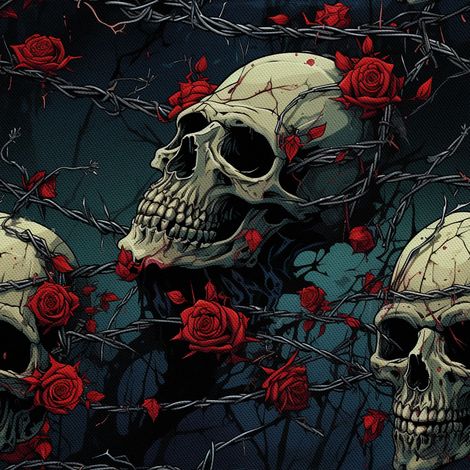 Tela decorativa para exteriores Oxford - Motivo de calavera I DX4431 (1/5)
