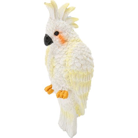 Statuettes de perroquet ornement d'aquarium, simulation artisanale innovante, résine colorée, pendentif, blanc (1/5)