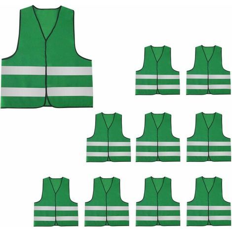 Adulte Gilet Fluorescent de Sécurité Durable Veste, Haute Sans Manche Visibilité Réfléchissant(10 pcs) (1/4)