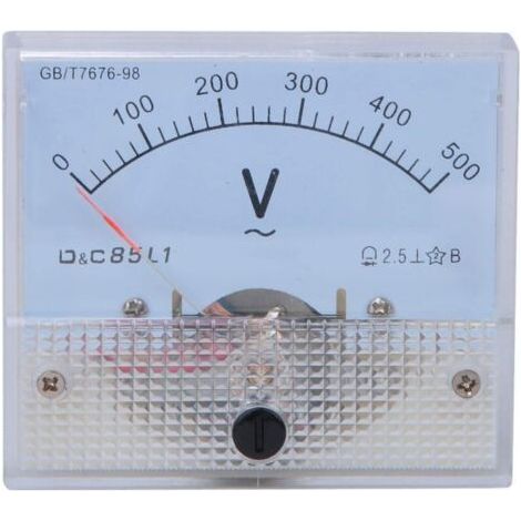 Voltmètre analogique DC 0-500V – Précision élevée – Pour environnements industriels – Affichage mécanique – Testeur de tension compact (1/5)