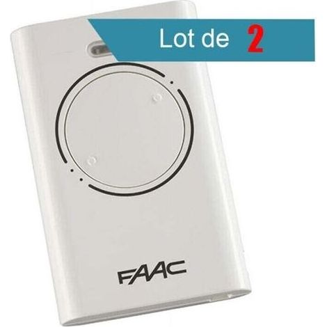 Télécommande XT2 868 SLH BLANC 2 canaux Rolling code pour portail et garage FAAC, kit de 2 avec notice (1/2)