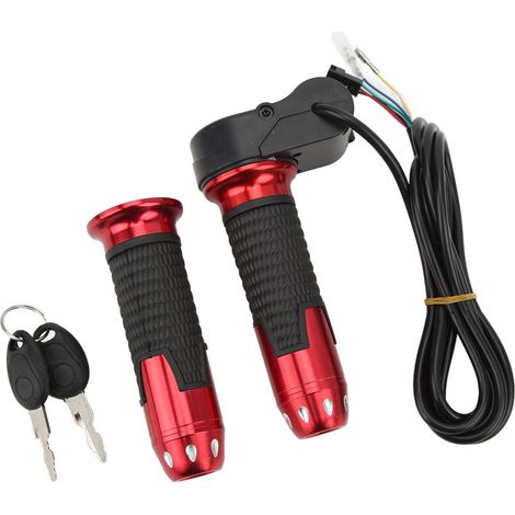 Universeller 12V-99V Gasgriff für E-Bikes und E-Scooter mit Schlüsseln – Rot (1/5)