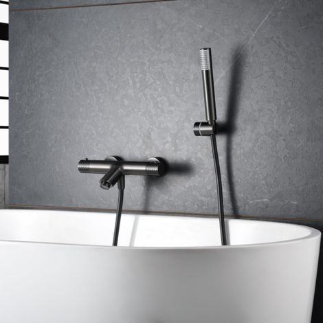 Imex -  Grifo Ducha y Bañera Termostatico Black Gun Serie  Génova
