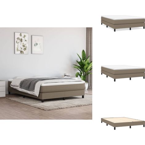 Cadre de lit sans matelas taupe 140x200 cm tissu - Cadre De Lit - Lit Double - Lit Taupe - Literie - Meuble Chambre (1/5)