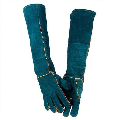 Gants de sécurité anti-morsures pour animaux de compagnie, gants d'apiculture ultra-longs, protecteurs et anti-griffures pour chien, serpent, lézard, bain et dressage (lot de 2) (1/5)