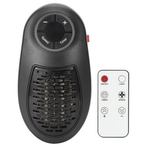 Mini chauffage d'appoint pour la maison, télécommande, minuterie réglable, 2 vitesses, silencieux, prise UE 220 V