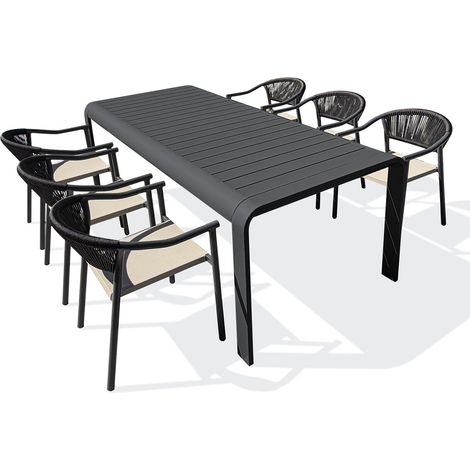 HANOI - Ensemble repas de jardin en aluminium 6 places - DCB GARDEN