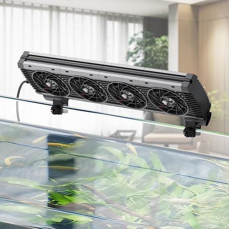 Aquarium Cooler, Quiet Aquarium Cooling Fan with Adjustable Speed and Timer, Water Cooler for Terrarium up to 100cm Pond (4 Fan) (1/5)