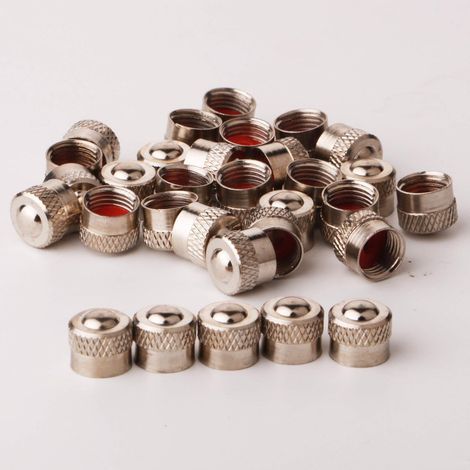 Ventilkappen aus Aluminiumlegierung für Autoreifen, 24er-Pack (silber) (1/5)
